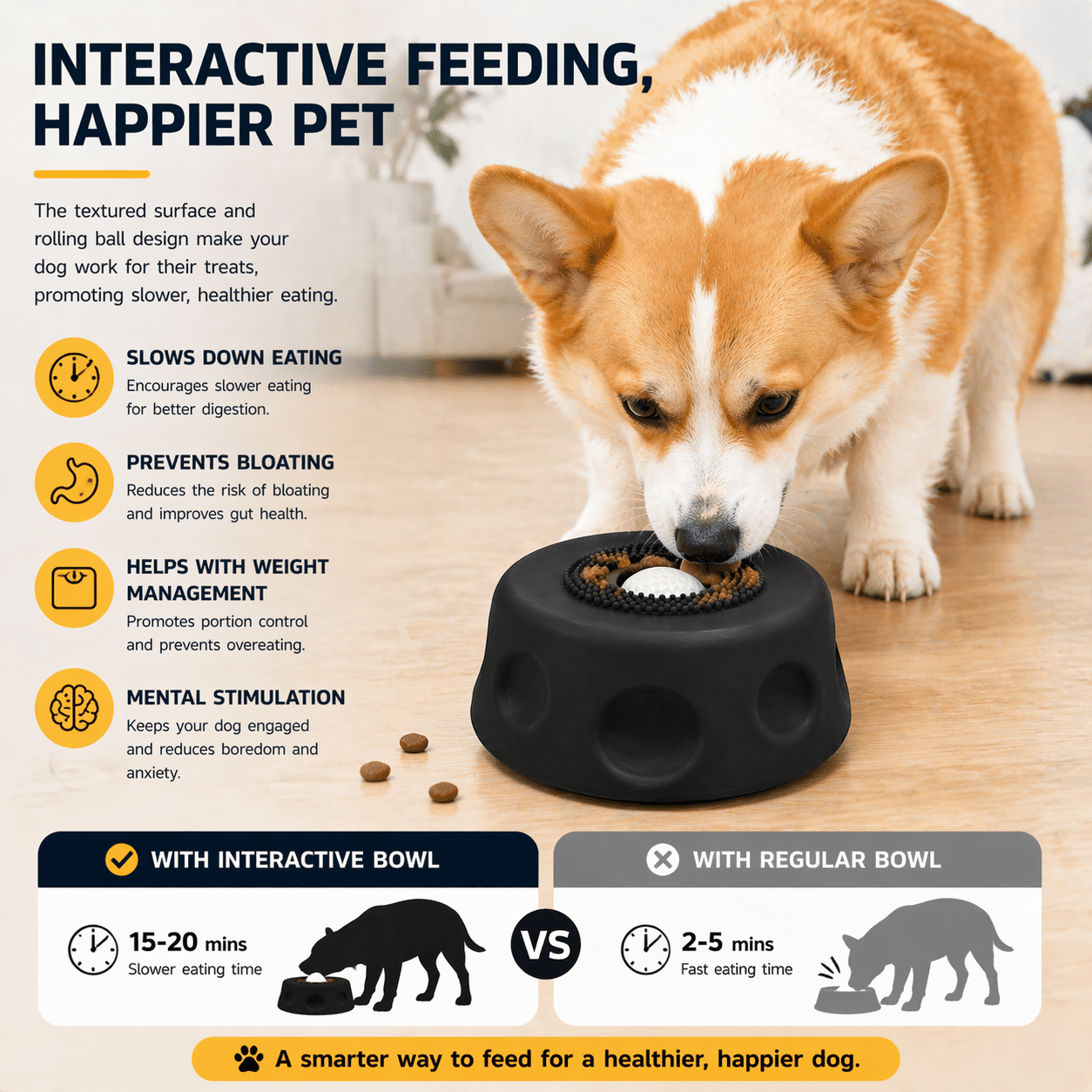 Dog Lick Bowl with Ball,Lick Ball Bowl for Dogs,Dog Licking Bowl with Rolling Ball,Slow Feeder Ball Bowl to Slow Pet Eating,Rolling Ball Dog Bowl Give Pet More Time to Enjoy Eating. (Black-1pcs)