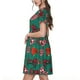 thumbnail image 2 of Fotbe red and green bow tie Vestido Largo de Moda para Mujer, Vestido Tipo Camiseta con Manga Corta y Estilo Casual a Rayas y Bloques de Color, 2 of 6