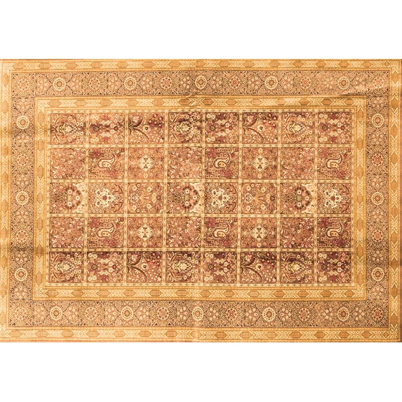Ahgly Company Indoor Rectangle Persian Orange Traditional Area Rugs, 7' x 9'