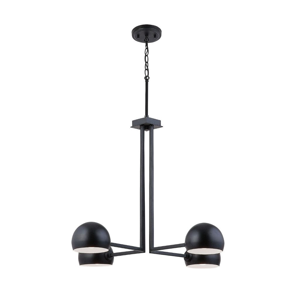 Chandelier 4 Light Matte Black Metal     -Traditional Installation Capital Lighting 433141Mb