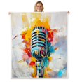 thumbnail image 1 of Erosebridal Oil Painting Microphone Throw Blanket for Couch, Music Theme Sherpa Throw, Microfiber, 50x60, 1 of 6