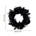 thumbnail image 1 of Corona de plumas de cuervo negro LED de Halloween, 1 of 8