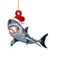 thumbnail image 1 of Christmas Tree Hanging Decorations Cute Wooden Shark Ornament Pendant Xmas Party Style C, 1 of 9