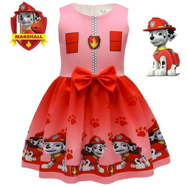 Paw Patrol ropa infantil de Anime vestido de nina canina de la Patrulla de dibujos animados estampado Digital periferico vestido con lazo para nina fiesta y graduacion Walmart en linea