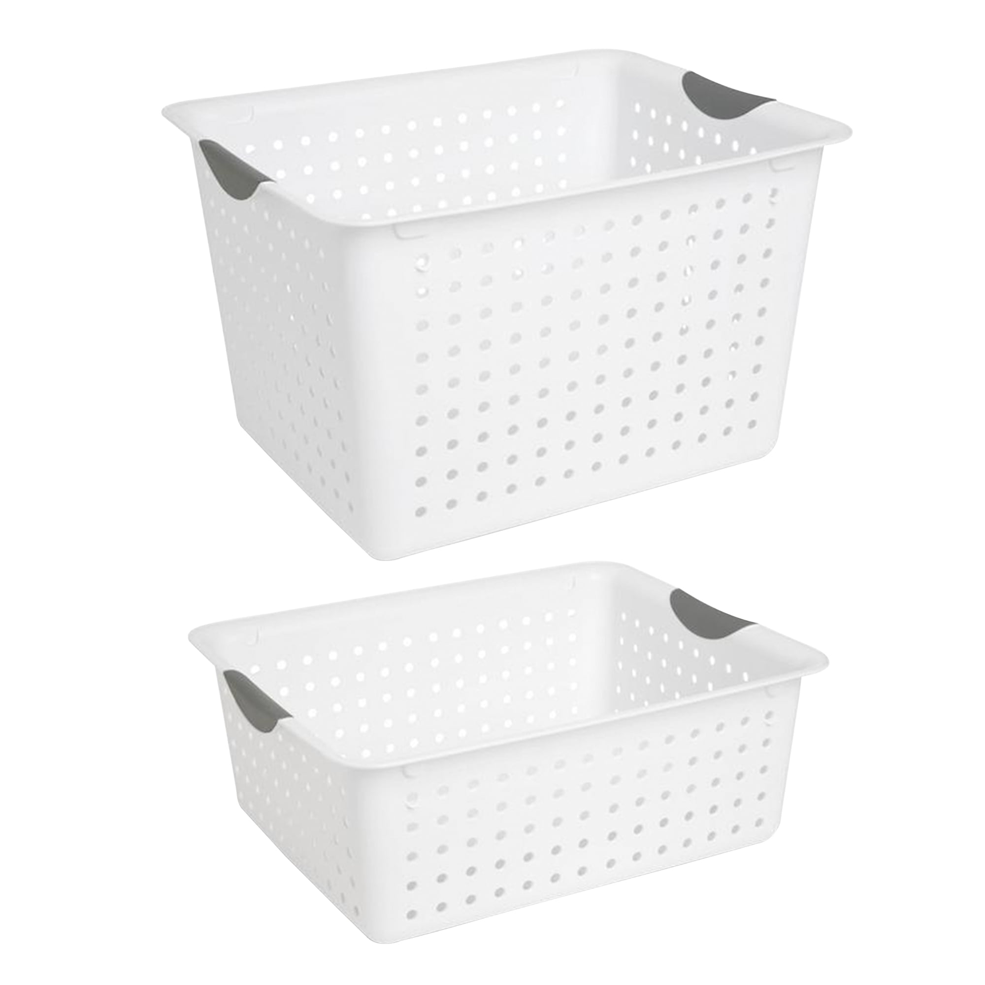 Qsbon Large Plastic Storage Organization Bins Basket, Set of 3, Clear -  Walmart.com