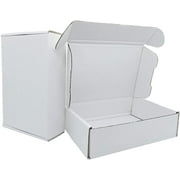 6x4x1.55 inch Small White Mailers Boxes Recyclable Corrugated Gift Box for Packaging Shipping Set of 35
