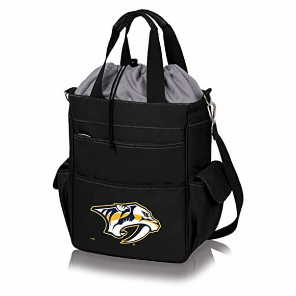 PICNIC TIME NHL Nashville Predators Activo Tote Cooler Bag - Soft Cooler Bag - Picnic Tote, (Black with Gray Accents)
