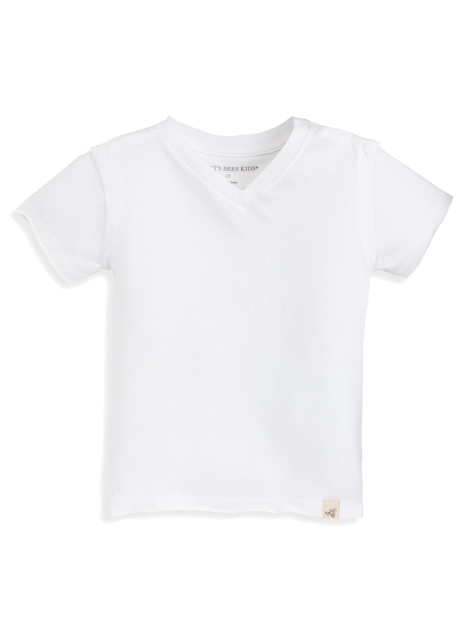 Burt's Bees Baby and Toddler Boys Solid V-Neck Organic Tees, 3-Pack
