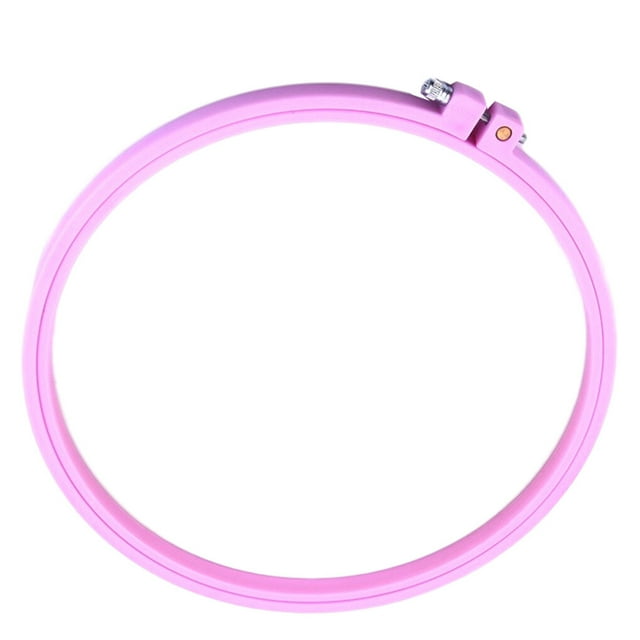 Embroidery Frame Plastic Circle Cross-Stitch Hoop Ring Home Circle Cross-Stitch Hoop Ring Handmade DIY Tool, Inner diameter 21cm Color Random