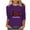 Purple-7, variant on successthop Womens Christmas Shirt Funny Graphic Plus Size 3/4 Sleeve Clothe Lightweight Oversized Crewneck Party Tops