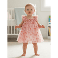 thumbnail image 5 of AceBaby Kid Baby Girl Tulle Dress Bow Print Flying Sleeve Suspender A-Line Dress for Spring Summer, 5 of 8