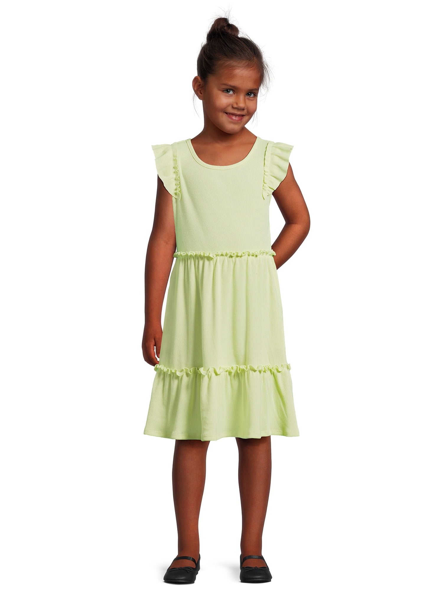 Wonder Nation Girls Tiered Ruffle Dress, Sizes 4-18 & Plus