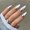 Metallic Silver, variant on Chrome Press Nails Almond, Glazed Hot Round Glue Nails Medium Press Ons, Fit Stick Nails in 12 Sizes - 24 count Kit for Women Daily Party Wear