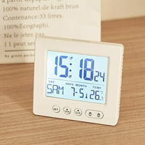 Latrodar Digital Alarm Clock With Background Lighting LCD Safety Guaranteed Smart Clock Calendar White Home Stuff