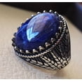 thumbnail image 3 of Sodalite Mans Ring, Natural Blue Sodalite, Unisex Ring, Oxidized Silver Jewelry, 925 Silver Ring, Birthday Gift, Heavy Men Ring, Arabic Design, Ottoman Style Ring, Christmas, Turkey Mens Signet Ring, 3 of 6