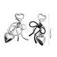 thumbnail image 3 of Bottone Simple Metal Bowknot Heart Charm Keychains Fashion Hang1ng Ornament Pendant Car Keyring Backpack Decoration Bag Charm, 3 of 7