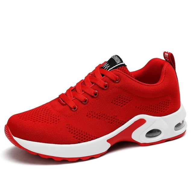 Chaussures de Sport à Coussin d'Air pour Femmes, Espadrilles de Course Basses en Tricot Confortables à Lacets, Chaussures de Sport Extérieures pour Femmes et Filles