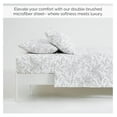 thumbnail image 3 of Winter Brush Collection, 4-Piece Cal King Bed Sheets, 14" California King Size Sheets Deep Pocket Set, Fitted and Flat Sheet Set, Pillow Cases, White Sheets, Grey Flowers, 3 of 9