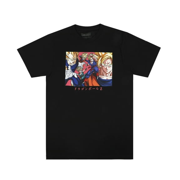 Dragon Ball Z Anime Cartoon Front and Back Graphic Print Black Tee -3XL