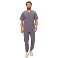 thumbnail image 7 of M&M SCRUBS Men's Jogger Scrub Set – Luxe Stretch Medical Uniform, V-Neck Scrubs Top & Jogger Pants (Charcoal, 3X-Large), 7 of 7