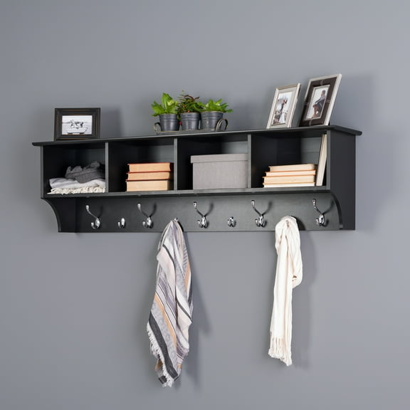 Prepac 60" Wide Hanging Entryway Shelf in Black