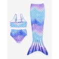 thumbnail image 6 of PatPat Girls Bikinis Set Ruffled Top and Bottom and Mermaid Tail 3 Pieces Swimsuits Set Sizes 2-8, 6 of 6