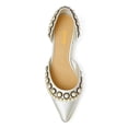 thumbnail image 4 of XYD Women Elegant Pearls D'Orsay Pumps Pointed Closed Toe Low Heels Slip-on Kitten Evening Shoes Size 13.5 Silver, 4 of 4