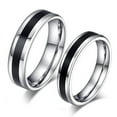thumbnail image 2 of Huanledash Men Women Black Band Ring Titanium Stainless Steel Fashion Jewelry Lover Gift, 2 of 8