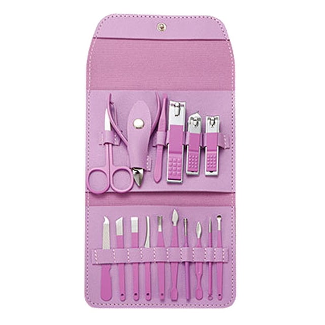 Professional Pedicure Kit Nail Clipperstools, Grooming Kit Nail Care Tool With Leather Travel Case