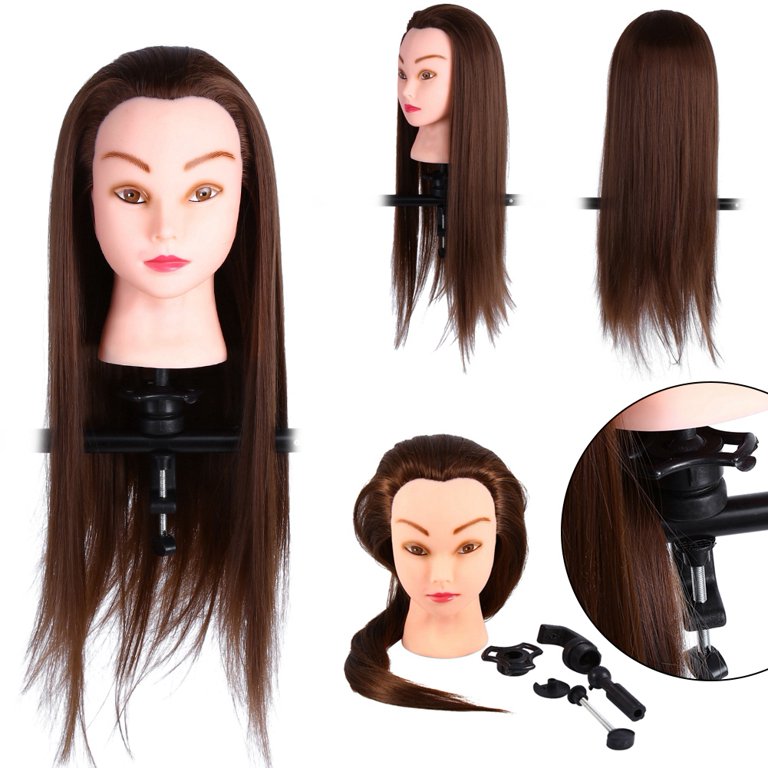 Hairdressing Training Mannequin Heads with Human Hair