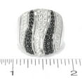 thumbnail image 4 of 925 Sterling Silver Black Spinel, White Natural Zircon Ring, 4 of 5