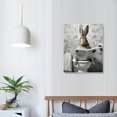 thumbnail image 3 of GOSMITH Cute Rabbit Bathroom Wall Art - Farmhouse Style Animals Bathroom Wall Decor Black and White Canvas Wall Art Ready To Hang for Living Room,Bedroom,Bathroom Decor 16x20"/ 12x16", 3 of 4