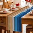 thumbnail image 5 of Table Runners 70 Inches Long Dress Scarves, Blue Brown Wooden Grain Farmhouse Coffee/Dining/Kitchen Table Decor, Holiday Table Runner, Farmhouse Gradient Wood Stripes 13x70 Inch, 5 of 9
