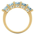 thumbnail image 5 of 2.5 ct Brilliant Princess Cut Natural Sky Blue Topaz 14k Yellow Gold Eternity Band SZ 10, 5 of 6