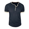 thumbnail image 5 of YYDGH Mens Henley Shirts Raglan Short Sleeve Casual Summer Basic T Shirts Button Vintage Lightweight Tee Tops, 5 of 7