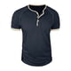 thumbnail image 5 of Tops para hombre, blusas y camisas de manga corta con cuello redondo para hombre, blusa informal de moda con botones y parches lisos, blusa de manga corta para hombre, blusa de poliéster para hombre, 5 of 7