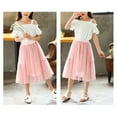 thumbnail image 5 of AJTQTH Summer Skirt for Girls Solid Color Mesh Layered Ruffles Midi Skirt Casual Comfy Relaxed Fit Loose Clothes for Beach Holiday Outdoor Home School Pink 11Y, 5 of 5