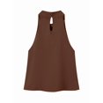 thumbnail image 5 of Women's Tank Tops Halter Draped Front Backless Womens Summer Tops Elegant Camisole Tops Brown M, 5 of 6