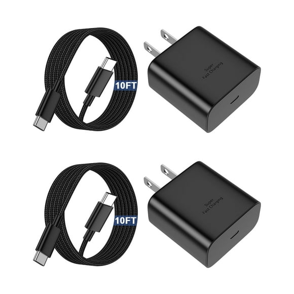 Cargador rápido Ryaobwu USB C de 45 W, paquete de 2 unidades para Samsung