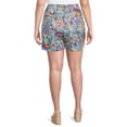 thumbnail image 3 of Terra & Sky Women's Plus Size Pull-On Drawstring Linen Shorts, 3 of 6