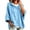 Sky Blue2, variant on Oversized Hoodies for Women Pullover Casual Hooded Drawstring Solid Color 3/4 Split Sleeve Sweatshirt Top