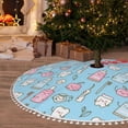 thumbnail image 6 of Rocae Funny Cute Teeth for Christmas Tree Skirt with Pom Pom Trim for Holiday Party for Holiday Home Decor Indoor Outdoor-30", 6 of 7