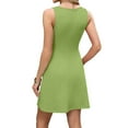thumbnail image 4 of PiGOGI Women's Summer Sexy Dress - Sleeveless Zipper Solid Color Casual Comfortable Bodycon Party Dress Green, 4 of 8