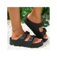 thumbnail image 5 of Women Adjustable Double Buckle Sandals Waterproof Comfortable EVA Beach Slide Flat Shoes 2026, 5 of 7
