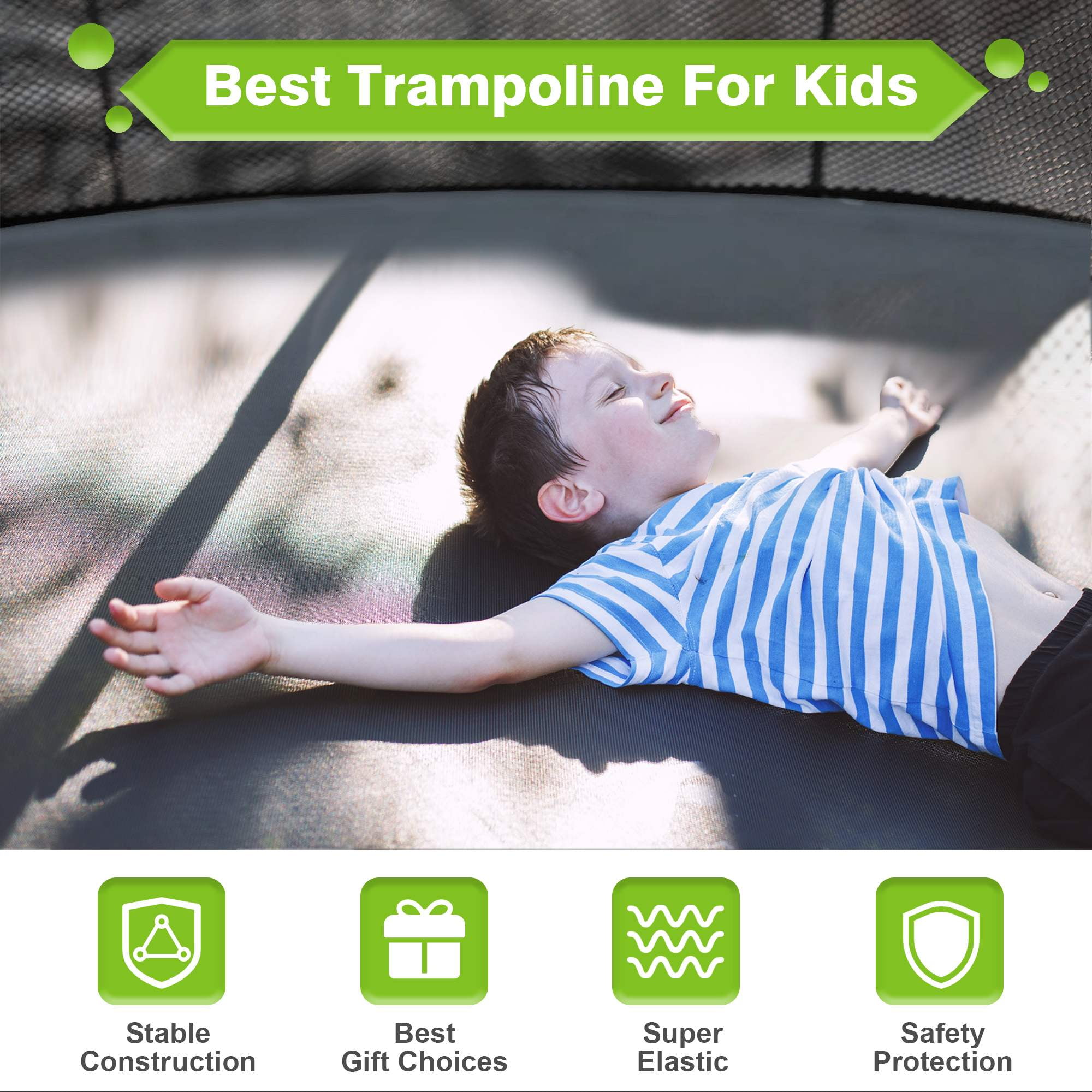 GVDV Round Outdoor Trampoline for Family Recreation