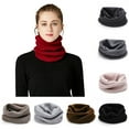 thumbnail image 6 of Unisex Fleece Lined Neck Warmer, Winter Knit Scarf Tube, Multifunctional Headband, Double Layer Cold Protection, Soft Acrylic Wool Scarf, Outdoor Sports Neck Gaiter - Black, 6 of 7