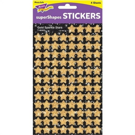 UPC: 0078628464030 | Trend TEP46403 Gold Sparkle Stars superShapes Stickers 400 / Pack Gold