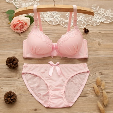 

Yuelianxi Women Fashion Soft Lace Lingerie Set See Through Underwear Floral Lace Underwire Sheer Bra And Panty Set