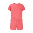 thumbnail image 4 of Women's Short Sleeve Tops Women's two-piece shorts short-sleeved tops casual set of shorts summer sportswear suit sportswear suit Ndbuld Orange 2XL, 4 of 6