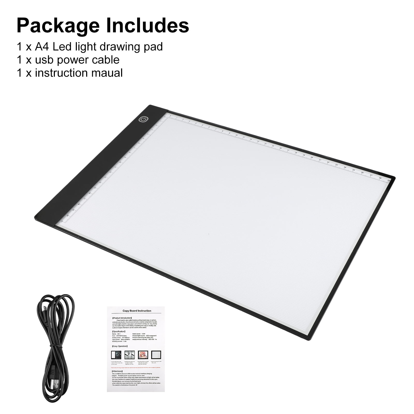 A4 Light Box for Tracing Portable Battery Power Cable 5600 Lux Dimmable Brightness LED Artcraft Tracing Light Pad for Artists Drawing Animation Stencilling X-rayViewing Light Box 